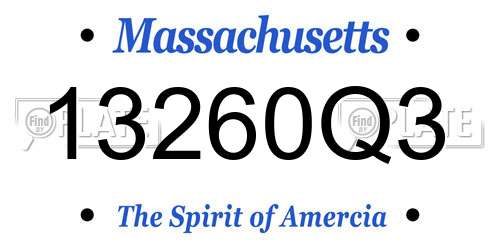 13260Q3 Massachusetts License Plate