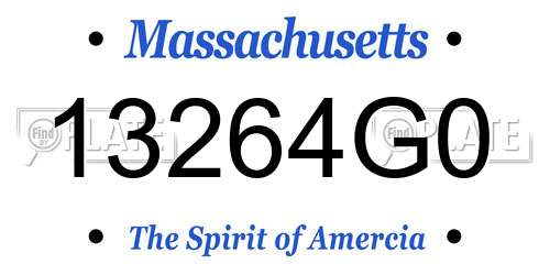 13264G0 Massachusetts License Plate