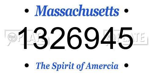 1326945 Massachusetts License Plate