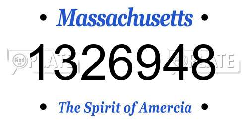 1326948 Massachusetts License Plate