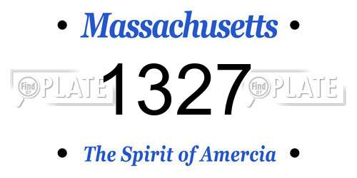 1327 Massachusetts License Plate
