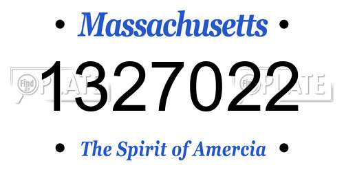 1327022 Massachusetts License Plate