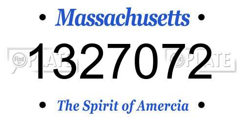 1327072 Massachusetts License Plate