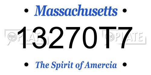 13270T7 Massachusetts License Plate