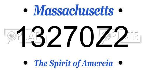 13270Z2 Massachusetts License Plate