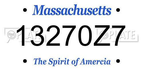 13270Z7 Massachusetts License Plate