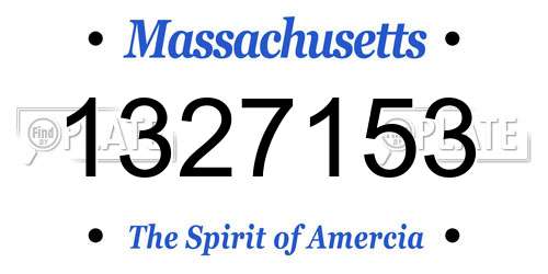 1327153 Massachusetts License Plate