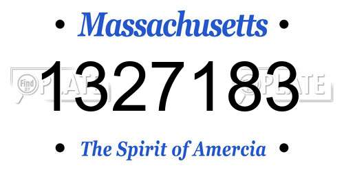 1327183 Massachusetts License Plate