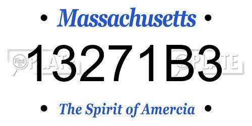 13271B3 Massachusetts License Plate