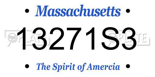 13271S3 Massachusetts License Plate