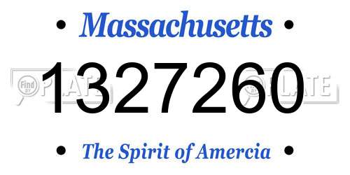 1327260 Massachusetts License Plate