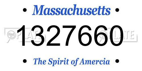 1327660 Massachusetts License Plate