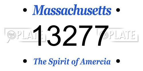 13277 Massachusetts License Plate