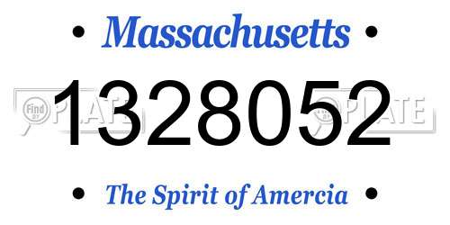 1328052 Massachusetts License Plate