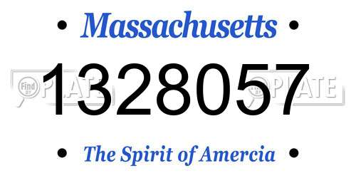 1328057 Massachusetts License Plate