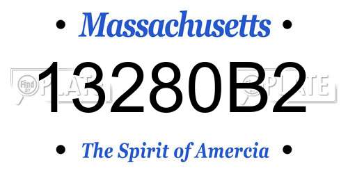 13280B2 Massachusetts License Plate