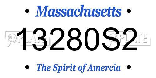 13280S2 Massachusetts License Plate