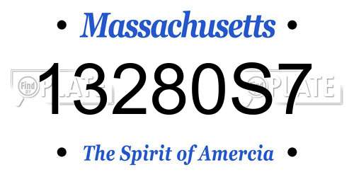 13280S7 Massachusetts License Plate