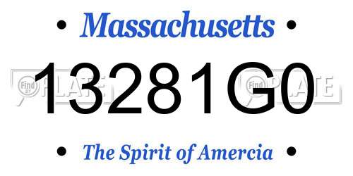 13281G0 Massachusetts License Plate