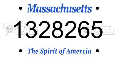 1328265 Massachusetts License Plate