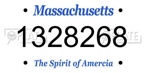 1328268 Massachusetts License Plate