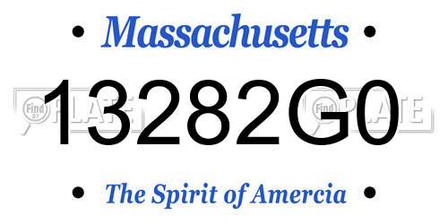 13282G0 Massachusetts License Plate