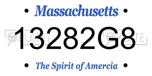 13282G8 Massachusetts License Plate