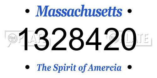 1328420 Massachusetts License Plate