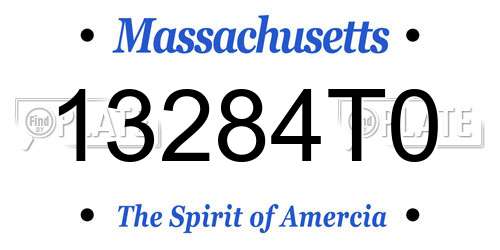 13284T0 Massachusetts License Plate