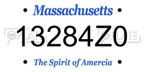 13284Z0 Massachusetts License Plate