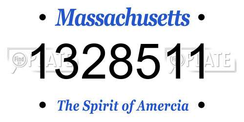 1328511 Massachusetts License Plate