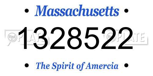 1328522 Massachusetts License Plate