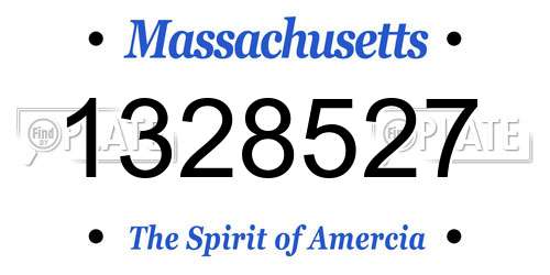 1328527 Massachusetts License Plate