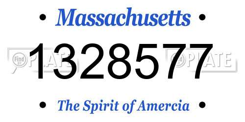 1328577 Massachusetts License Plate