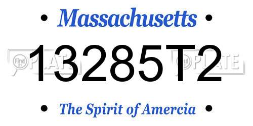 13285T2 Massachusetts License Plate