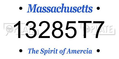 13285T7 Massachusetts License Plate