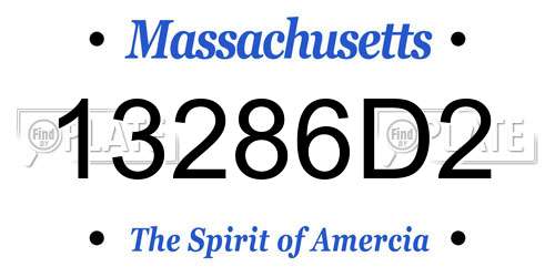 13286D2 Massachusetts License Plate
