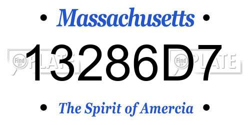 13286D7 Massachusetts License Plate