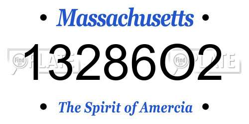 13286O2 Massachusetts License Plate