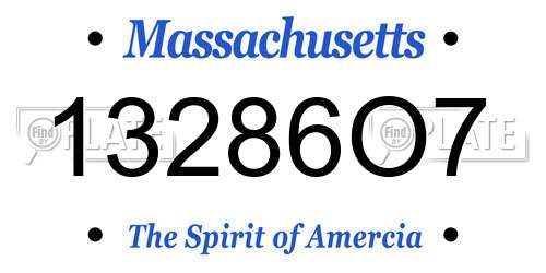 13286O7 Massachusetts License Plate