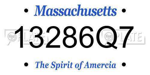 13286Q7 Massachusetts License Plate