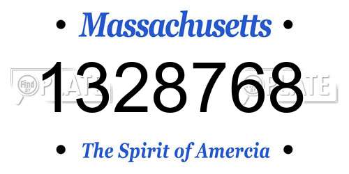 1328768 Massachusetts License Plate