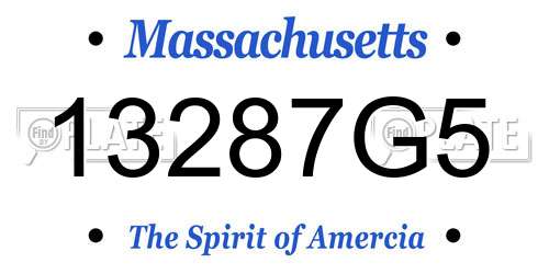 13287G5 Massachusetts License Plate