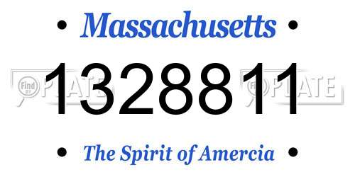 1328811 Massachusetts License Plate