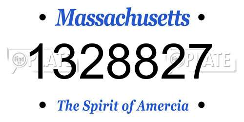 1328827 Massachusetts License Plate