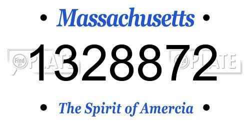 1328872 Massachusetts License Plate