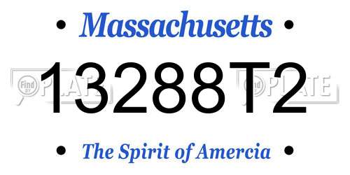 13288T2 Massachusetts License Plate