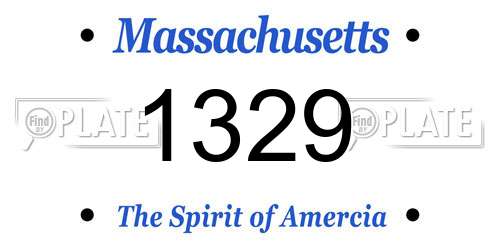 1329 Massachusetts License Plate