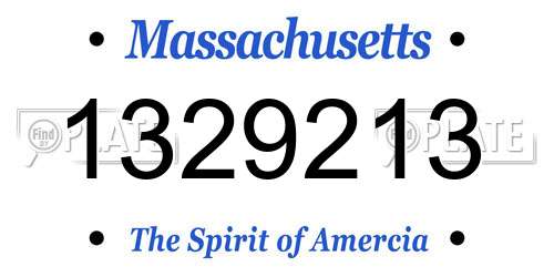 1329213 Massachusetts License Plate