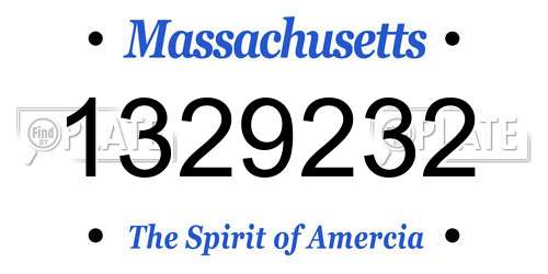 1329232 Massachusetts License Plate